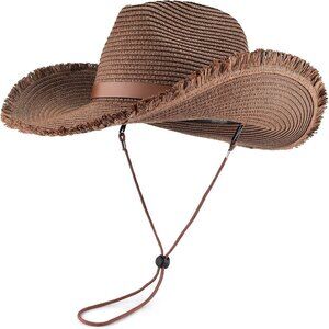 SHAPEABLE Floppy Sun Hat Wide Birm Fedora Panama Hat for Men & Women-Coffee